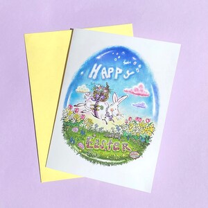 NEW Easter Card Easter Greeting Card Funny Easter Card Blank Easter Card Happy Easter Card Card with Easter Rabbit Easter Bunnies image 2