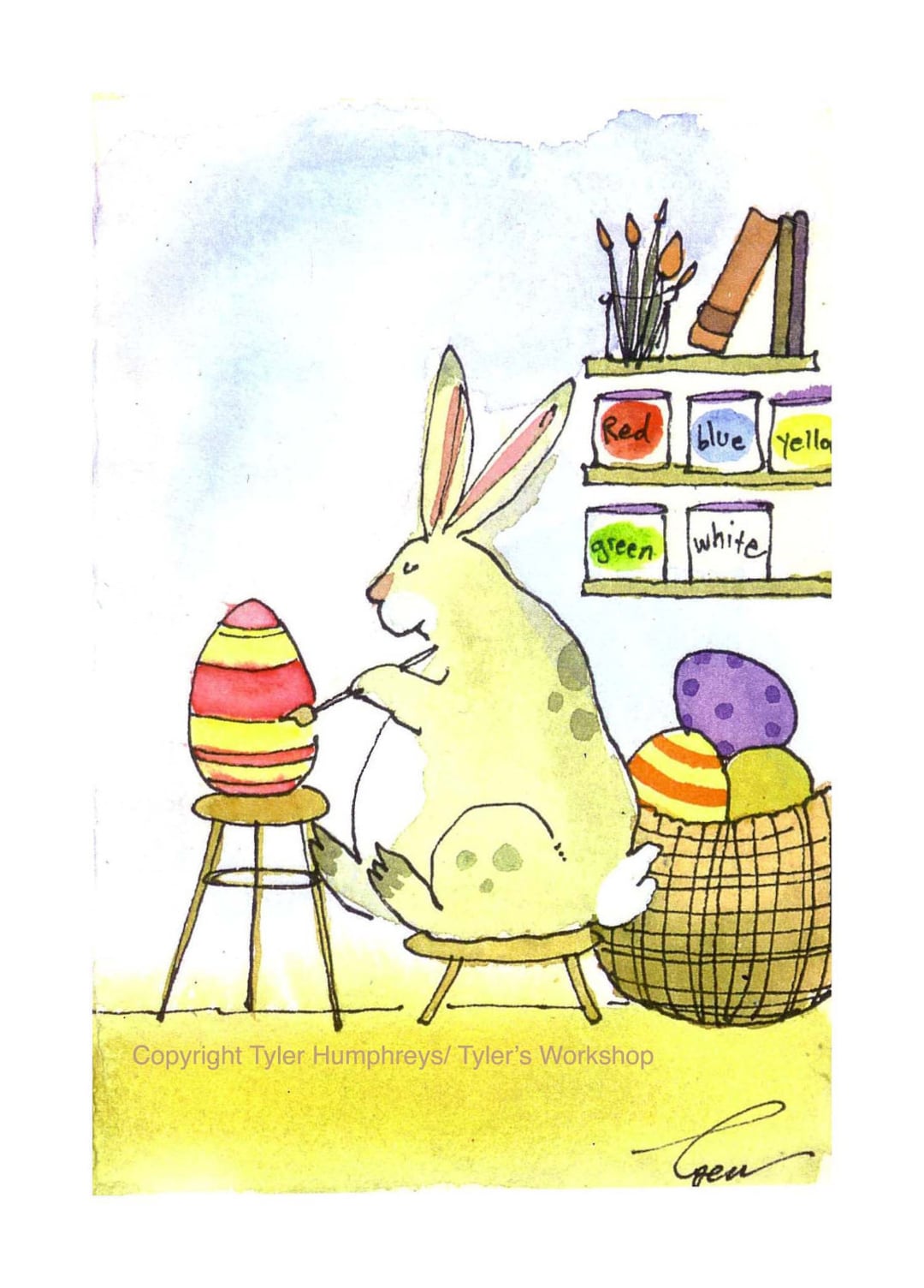 Easter Card - Funny Easter Bunny Greeting Card - Kids Easter Card ...