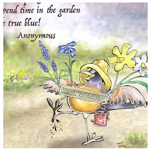 Advice from a Robin Card, Inspirational Bird Greeting Card with Poem, Spring