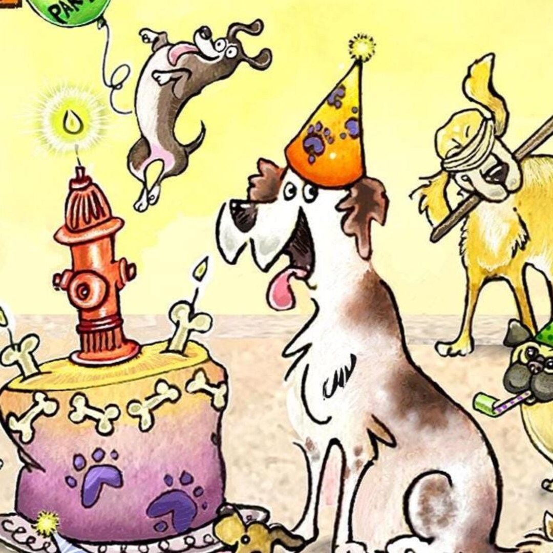 Funny Dog Birthday Card - Pet Celebration Party Greeting - Etsy