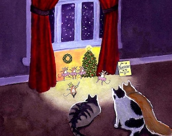 Weihnachtskarte Nussknacker – Ballett Maus Motiv – Weihnachtskarte für Katzenliebhaber