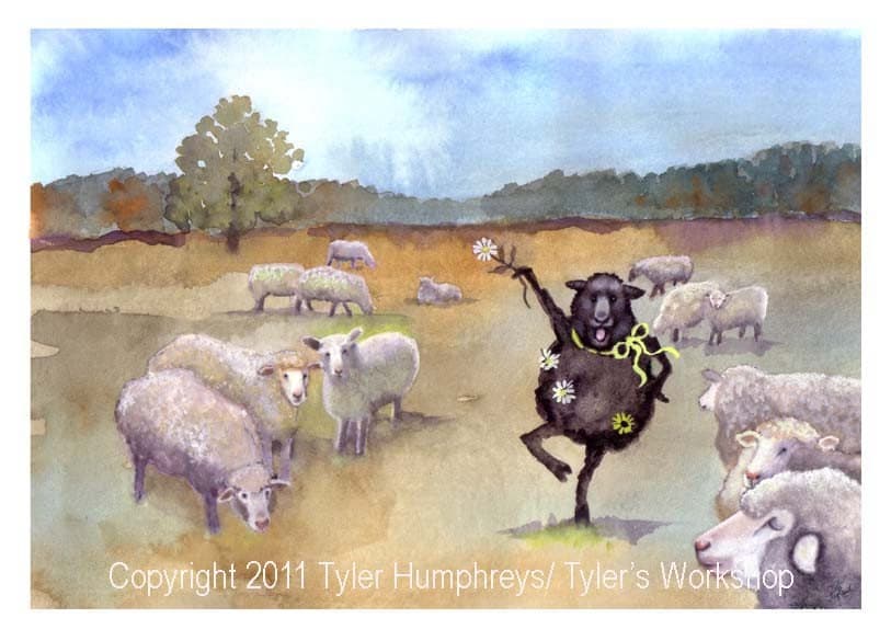 Funny Sheep Greeting Card Black Sheep Watercolor Painting - Etsy UK Funny Sheep Greeting Card Black Sheep Watercolor Painting - Etsy UK