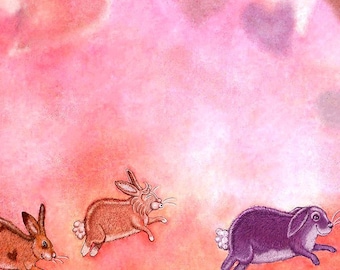 Funny Bunny Valentine's Day Card: Watercolor Rabbit Art
