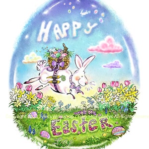 NEW Easter Card Easter Greeting Card Funny Easter Card Blank Easter Card Happy Easter Card Card with Easter Rabbit Easter Bunnies image 3