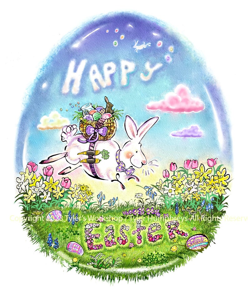 NEW Easter Card Easter Greeting Card Funny Easter Card Blank Easter Card Happy Easter Card Card with Easter Rabbit Easter Bunnies image 3