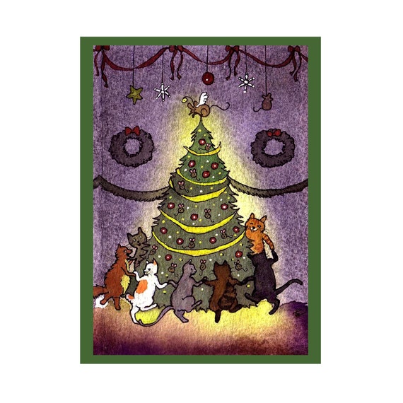 Biglietto Di Natale Divertente Con Gatto E Scritta 'OMFG Best Day Ever', Cartolina Sfacciata 12x17cm Con Busta