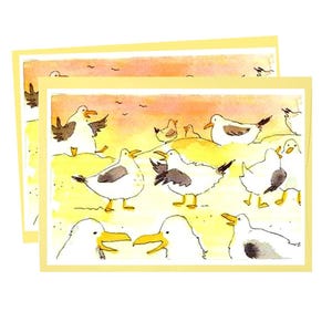 Greeting Card Bird Seagull Blank Card Birdlovers Watercolor Bird Card Summer Beach Card Beach Lovers Card Bird Lovers Notecard Invitation