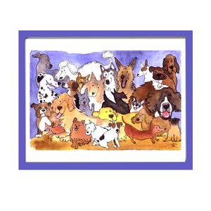 Lámina artística de perro, la mejor de la exposición - Ilustración divertida de perro con pedigrí - Arte mural de raza de perro caprichoso - Póster de perro en acuarela - Impresión de perro de 8,5 x 11 pulgadas