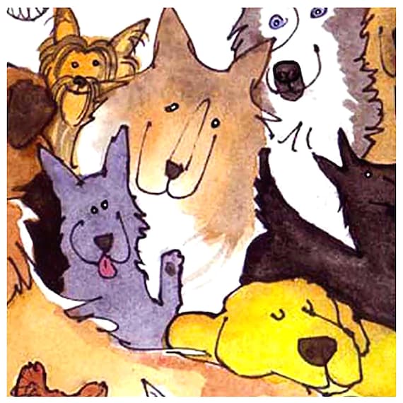 Watercolor Dog Greeting Card: Funny Pet Portrait Art - Blank Inside