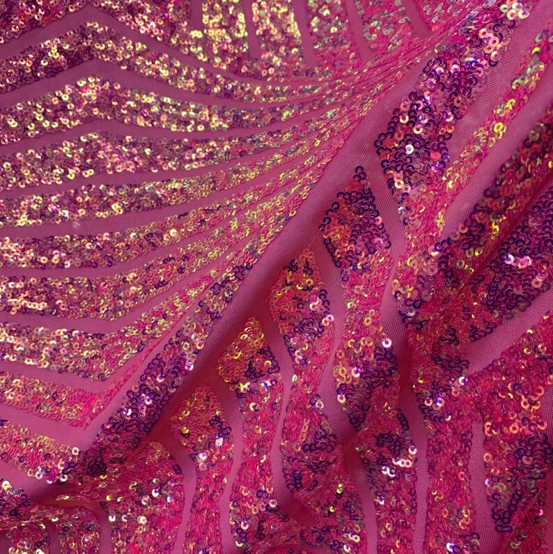 Sequin geometric lycra body suit Pink