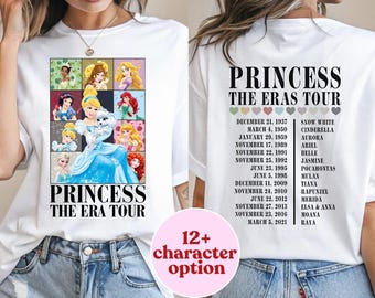 Princess The Eras Tour Shirt Front Back, Princess Tour Shirt, Retro Disney Shirt, Disney Princess Shirt, Princess Eras Tour Shirt, Kids Tee
