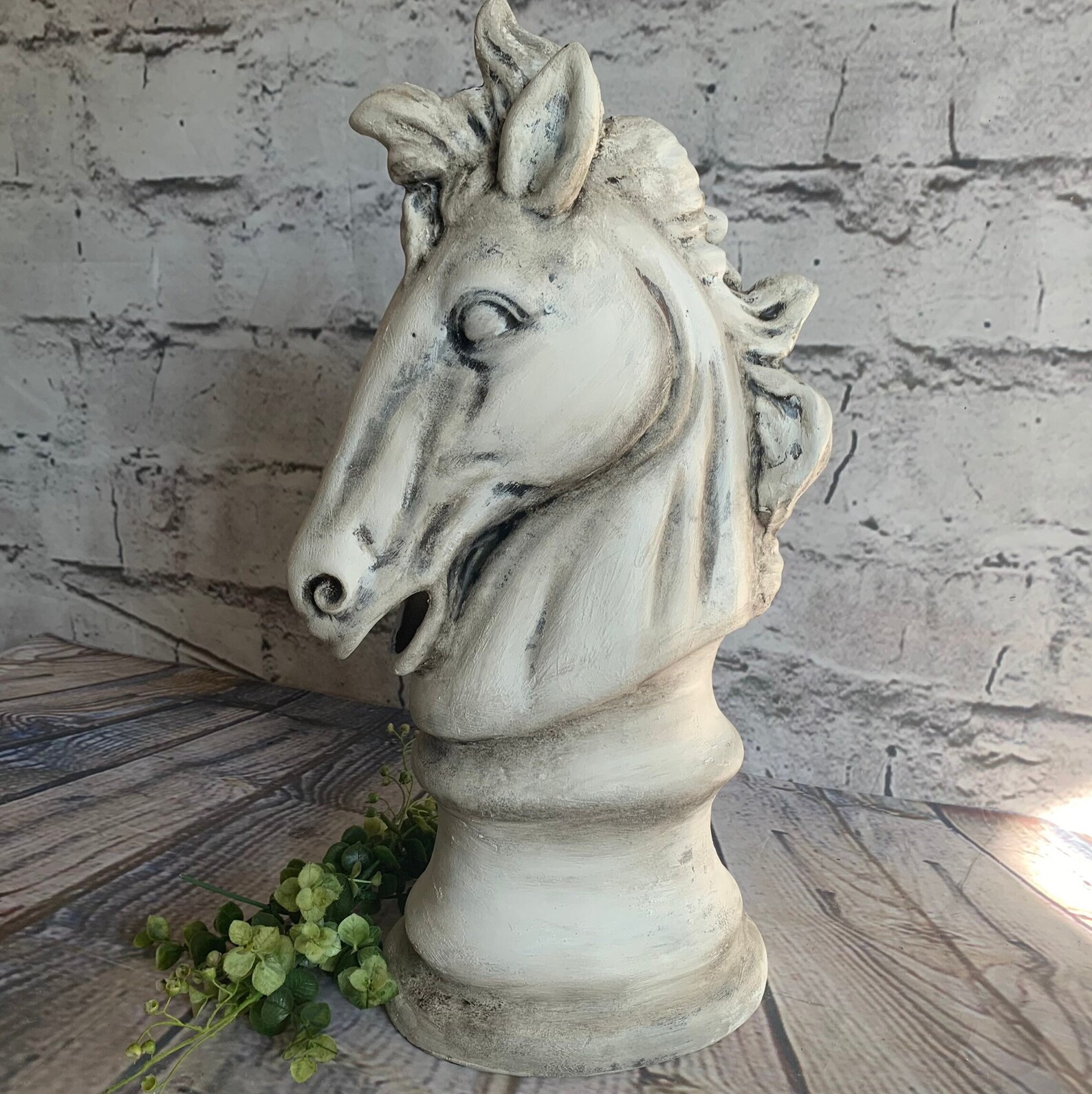Horse Head Statue Horse Bust White Horse Equestrian Art Etsy