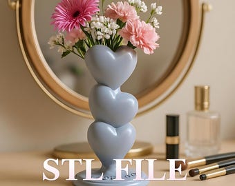 3D Gedruckte Herz Vase STL-Datei: &quot;I Love You&quot; Gravur (Digital Download