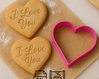 Herzform Cookie Cutter STL-Datei: Valentinstag Backen (Digitaler Download