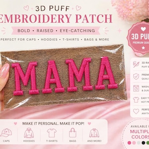 Custom Puff Embroidery Transfer | Personalized 3D Iron On Logo