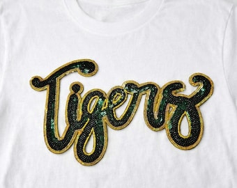 Custom Sequin Patch – Embroidered Logo Iron-On Jacket Applique – Team Event Glitter