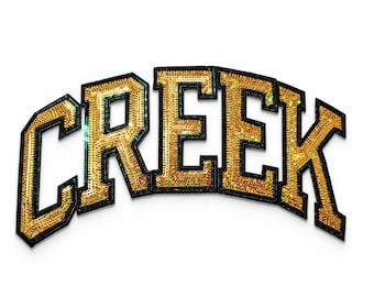 Aangepaste chenille-patch met lovertjes, opstrijkbare Cheer Mascot-logopatch