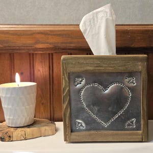 Punched Tin Tissue Box Cover
