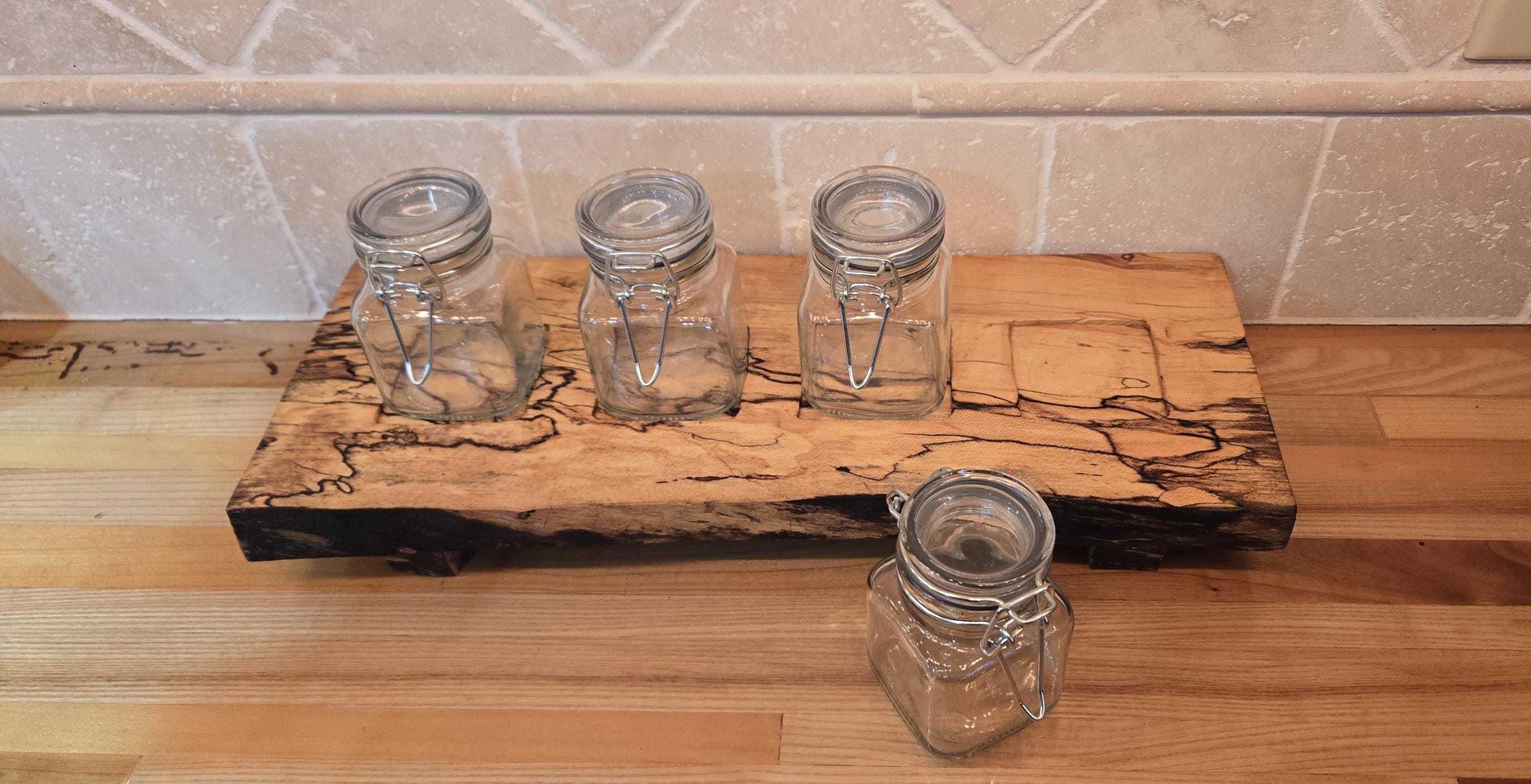 Large Live Edge Riser Live Edge Wood Riser With Hermetic Jars - Etsy