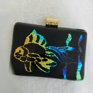 Fused Glass Fish Pendant, Beach Jewelry, Dichroic glass Fish Necklace, Beta Fish Jewelry, Rainbow Fish Pendant, Art Glass Fish, Sea Glass