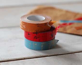 Classiky Japanese Washi Masking Tapes - Graffiti Set B for scrapbooking, party deco, packaging, art project