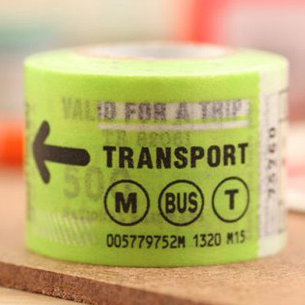 Mark's "Trip Tip" Ticket Masking Tape 25mm in green for scrapbooking, packaging