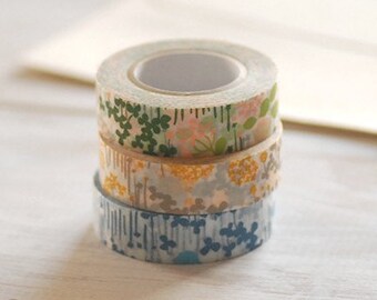 Classiky Japanese Washi Masking Tape- Little Garden Floral for wedding, journaling, packaging, planner deco, party deco, favor scrapbooking