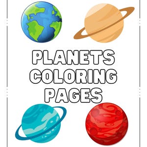 Coloriages des planètes du système solaire | Cartes Mercure, Vénus, Terre, Mars, Jupiter, Saturne, Uranus, Neptune pour enfants