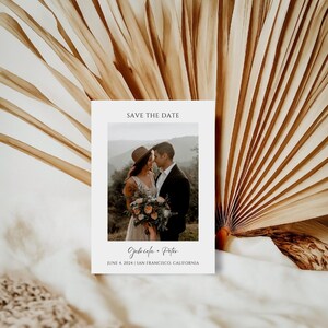 Minimalist photo save the date invite, editable photo save the date, custom wedding save the date, save the date card