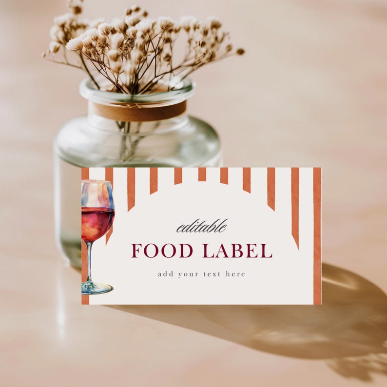 Editable Buffet Card Template Vino Before Vows Custom Food Labels Editable Buffet Card Template Vino Before Vows Custom Food Labels