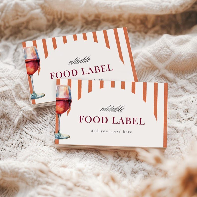 Editable Buffet Card Template Vino Before Vows Custom Food Labels Editable Buffet Card Template Vino Before Vows Custom Food Labels