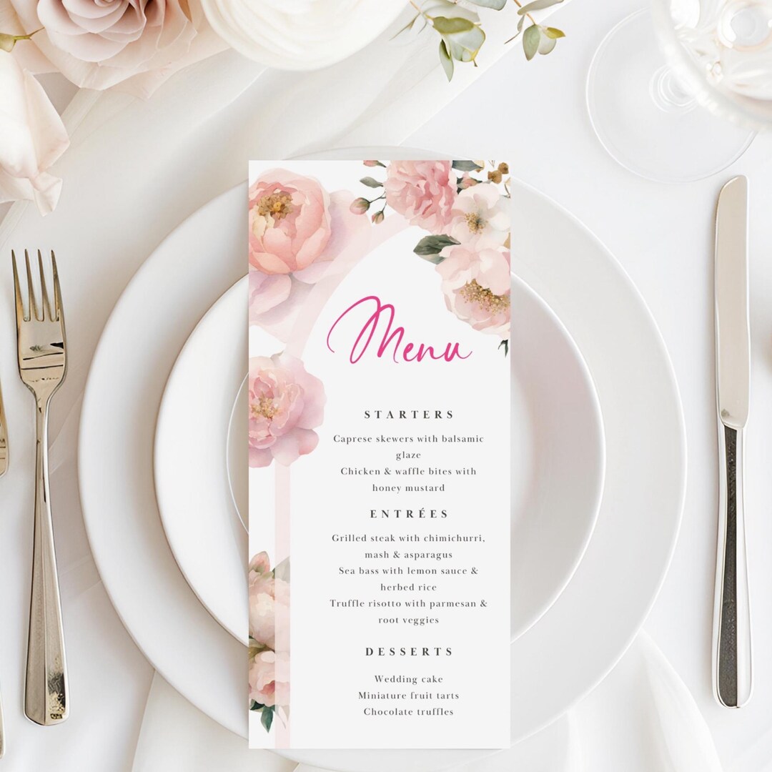 Image 1 for Bridal Shower Menu Template
