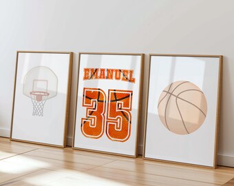 Personalized Basketball Print Set | Custom Name & Number (Digital Download) 054