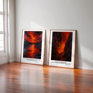 Fire Landscape Christian Prints | Bible Verse Art Set (Digital Download) b022