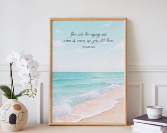 Psalm 89:9 Beach Print | Christian Scripture Wall Art (Digital Download) b007
