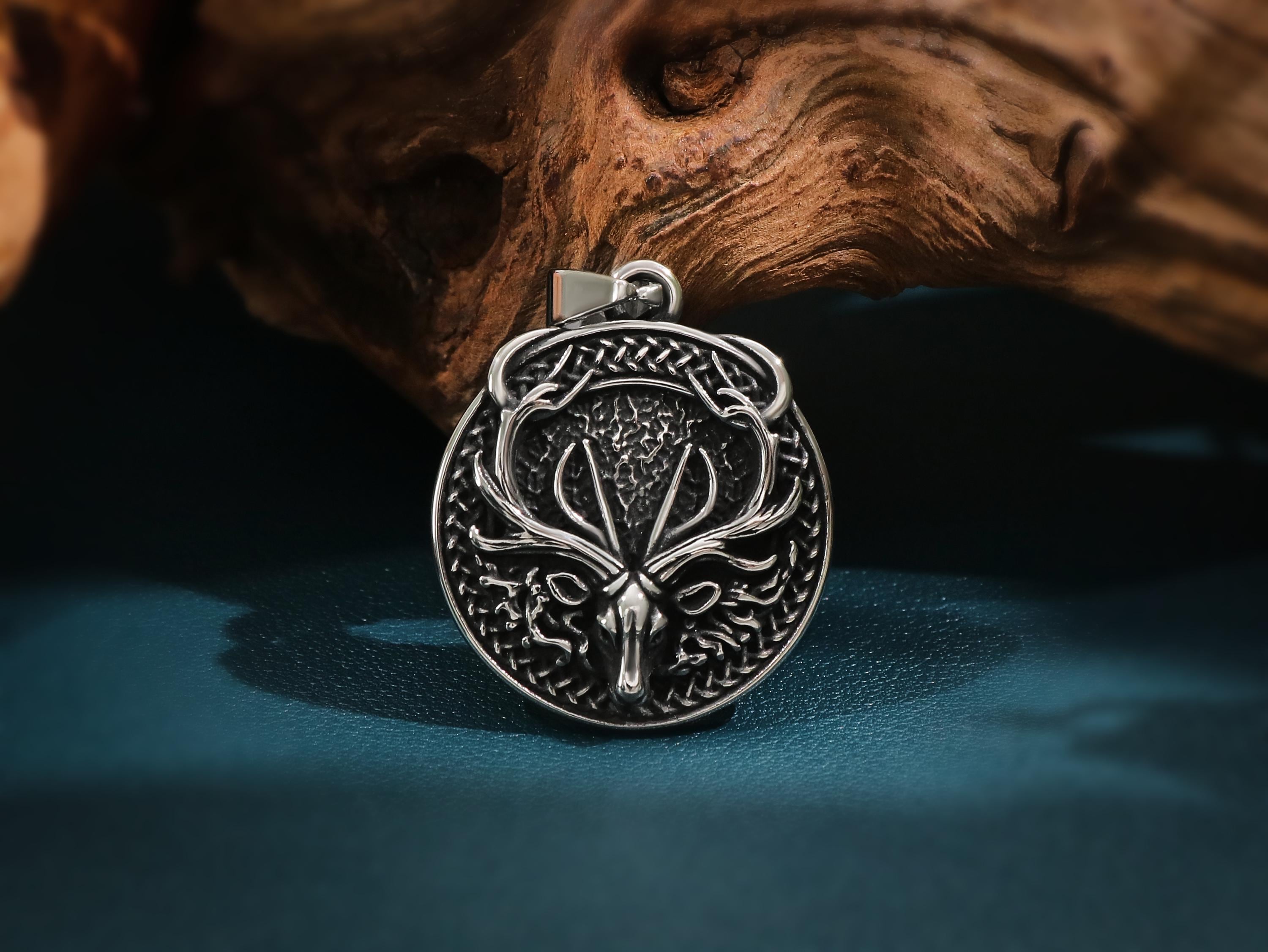 AVFORA S925 Collana Con Ciondolo A Forma Di Cervo Maschio E - Foto 6