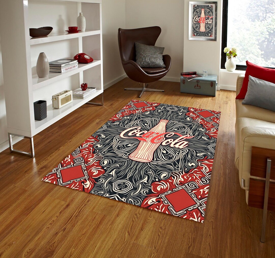 Coca Cola Round Rug Coca Cola Patterned Rug,coca Cola Design Rug,modern Design Carpet ...