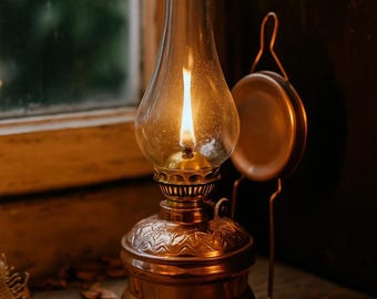 Handmade Copper Oil Lamp–Vintage Rustic Wall & Table Sconce,Unique Gift for Home Decor-Outdoor Lighting