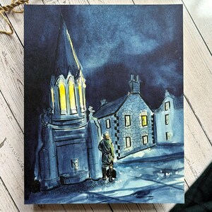 El fantasma de Jamie en Inverness / Lámina artística en acuarela