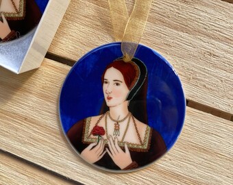 Anne Boleyn Round Ceramic Christmas Ornament