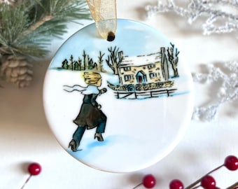 The Holiday Movie Round Ceramic Christmas Ornament