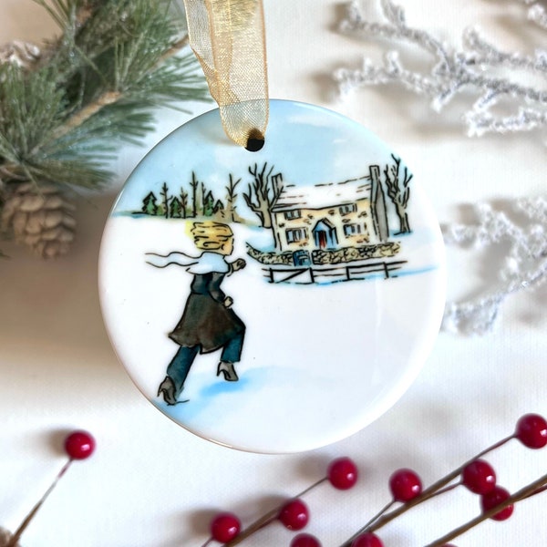 The Holiday Movie Christmas Ornament - Cameron Diaz Running to Rosehill Cottage