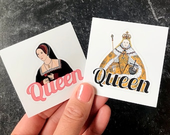 Anne Boleyn and Queen Elizabeth i Vinyl Stickers