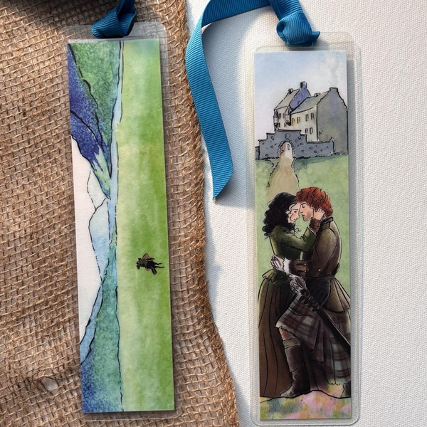 Marcapáginas de Outlander Scotland laminado con cinta adhesiva