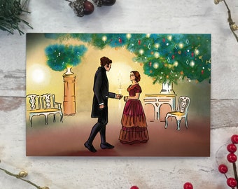 Queen Victoria and Prince Albert Christmas Watercolor Print (A8 size)