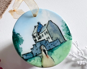 Outlander Lallybroch Round Ceramic Christmas Ornament