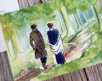 Sense and Sensibility Watercolor Art Print | Jane Austen Gifts