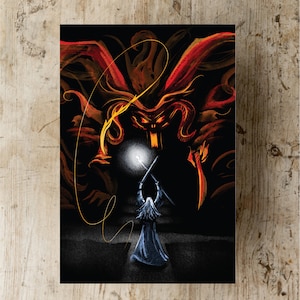 Gandalf Battles the Balrog Paper Art Print