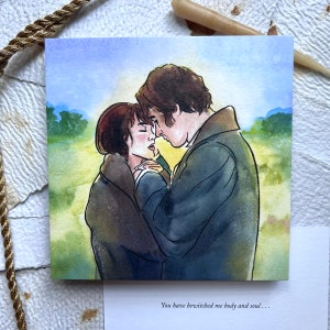 Elizabeth Bennet and Mr Darcy from the 2005 adaptation of Jane Austen's Pride and Prejudice | Watercolor art print