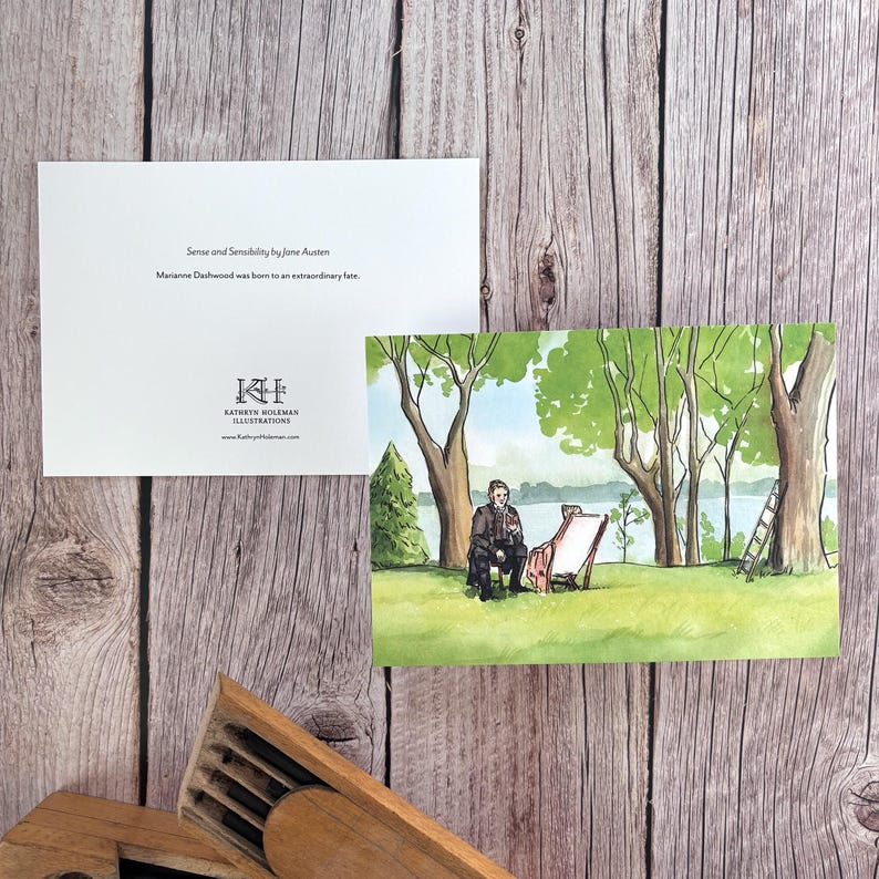 Sense and Sensibility Watercolor Art Print | Jane Austen Gifts image 3